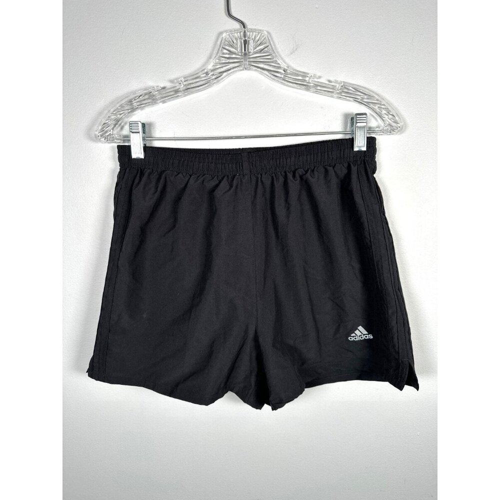 2007 Adidas Gym Shorts Small Black Drawstring Womens Pull On Elastic Waist Run